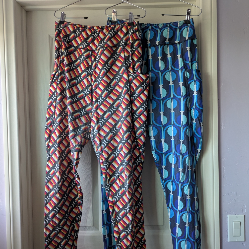 Pair Of Svaha Retro Print Leggings